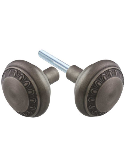 Pair of Ovolo Door Knobs in Antique Pewter.